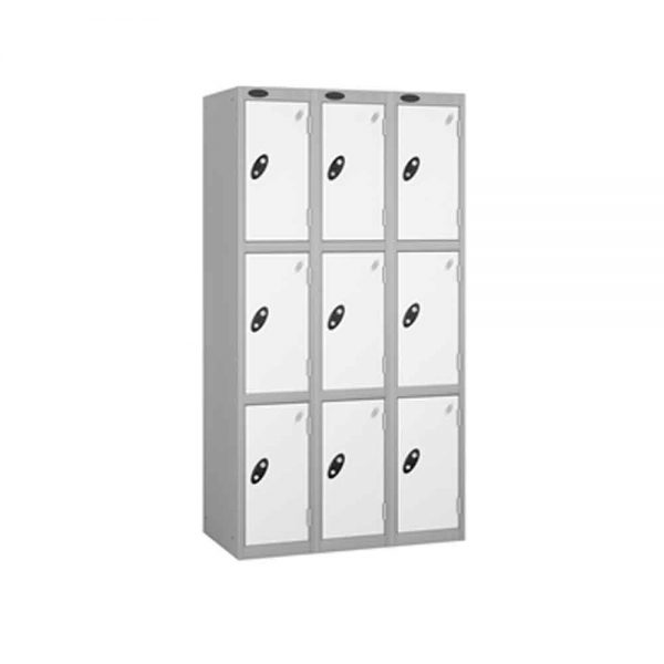 3 Door - Full height steel locker - FLAT TOP - Depth 460mm - Image 8