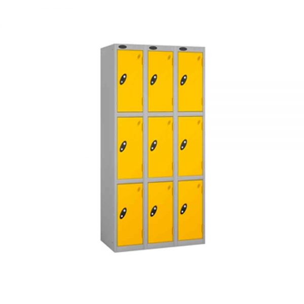 3 Door - Full height steel locker - FLAT TOP - Depth 460mm - Image 10