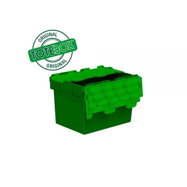 Totebox Green Attached Lid Container – 64 Litre